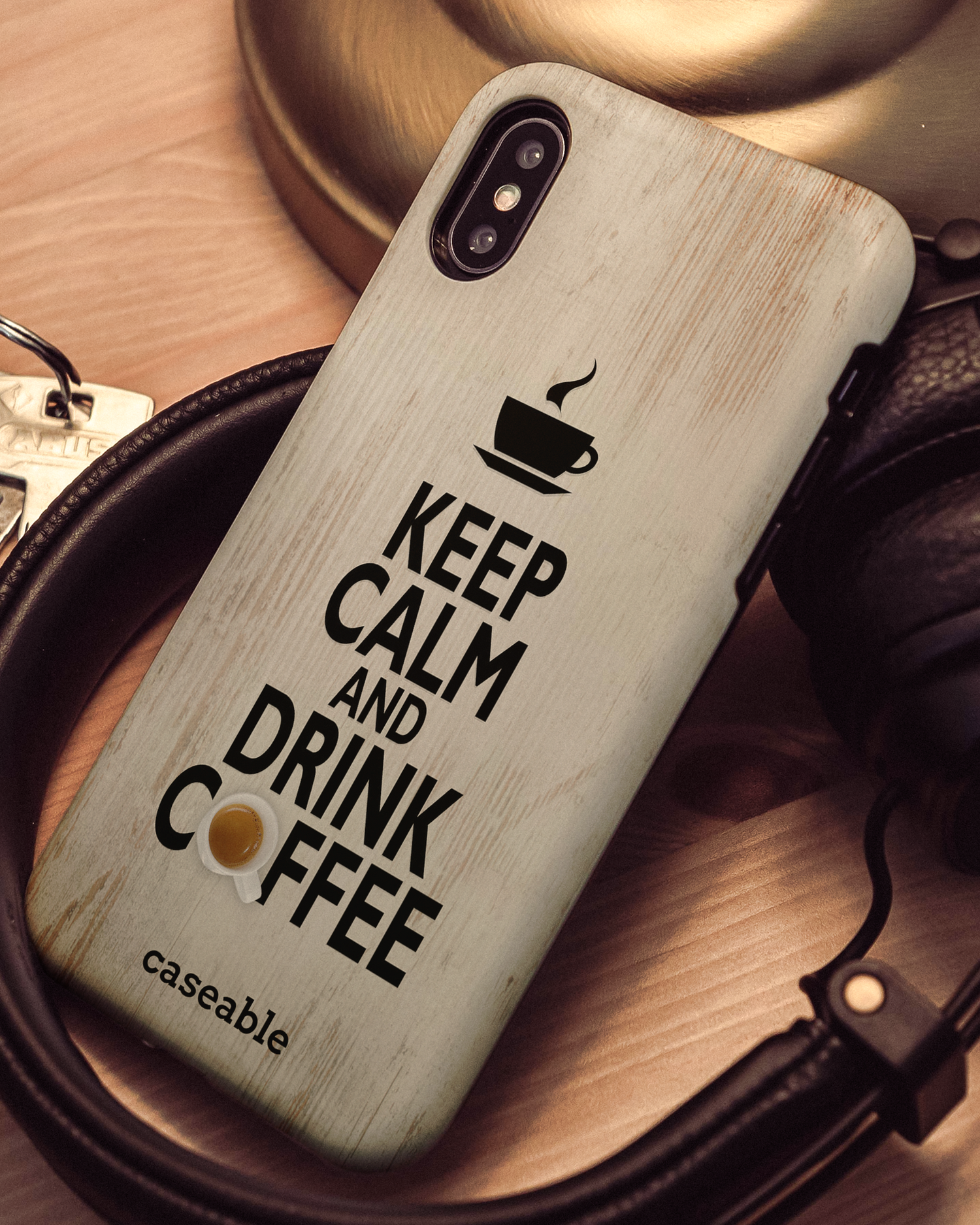 Drink Coffee Hard Shell Phone Case Apple iPhone X, Apple iPhone XS: Mood Shot