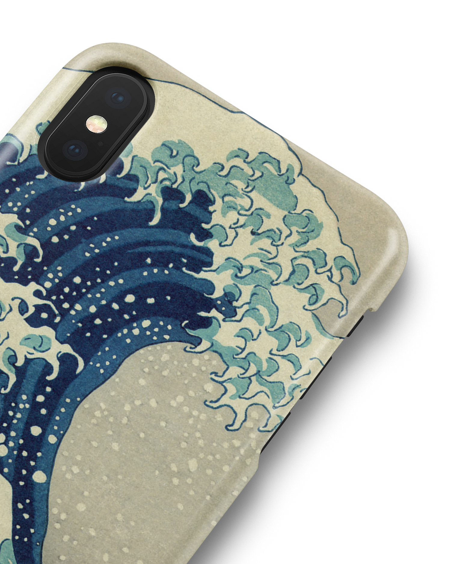 Great Wave Off Kanagawa By Hokusai Hard Shell Phone Case Apple iPhone X, Apple iPhone XS: Detail Shot
