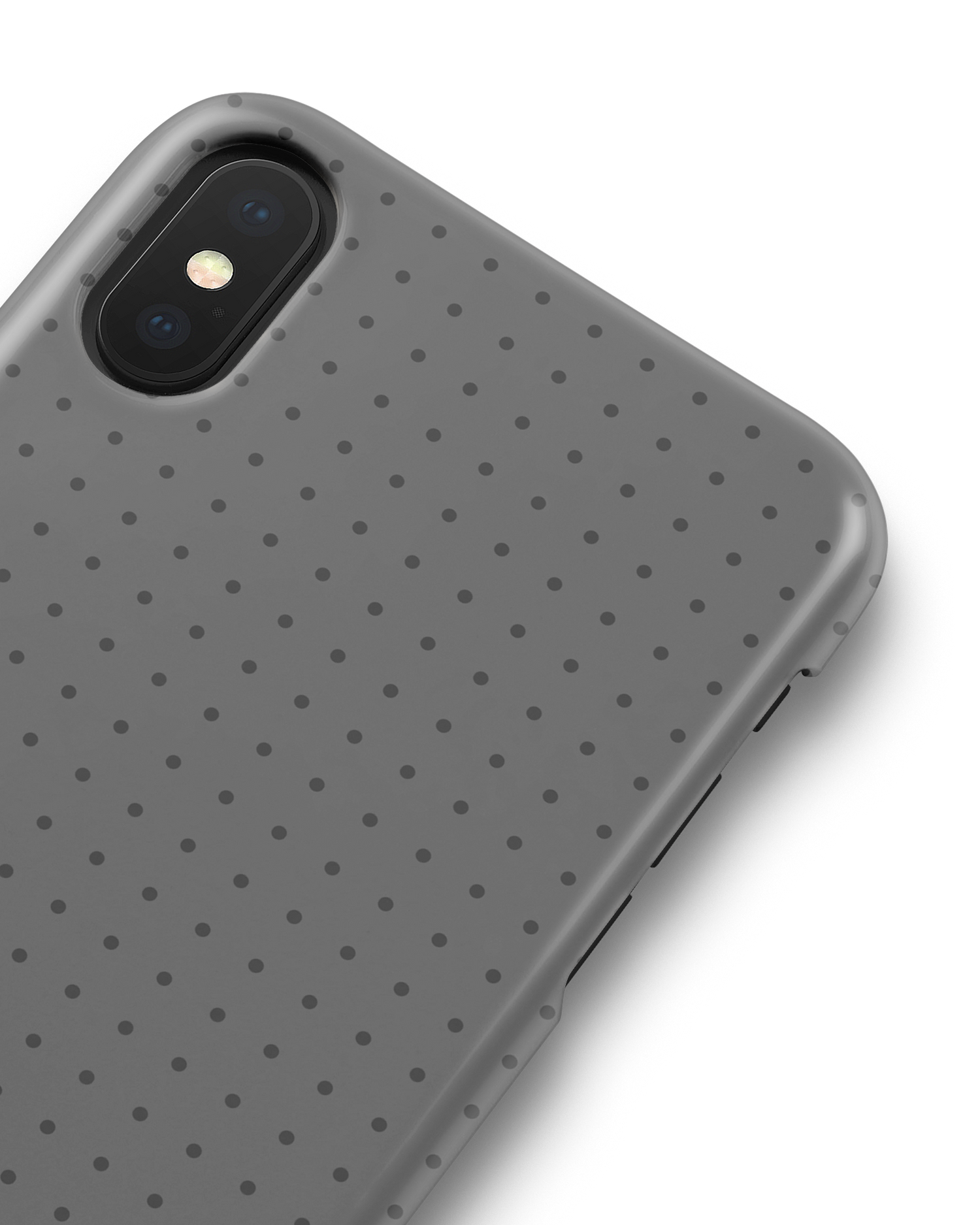 Dot Grid Grey Hard Shell Phone Case Apple iPhone X, Apple iPhone XS: Detail Shot