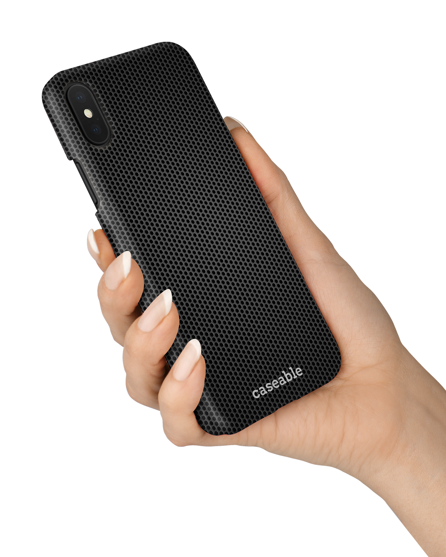 Carbon II Hard Shell Phone Case Apple iPhone X, Apple iPhone XS held in hand