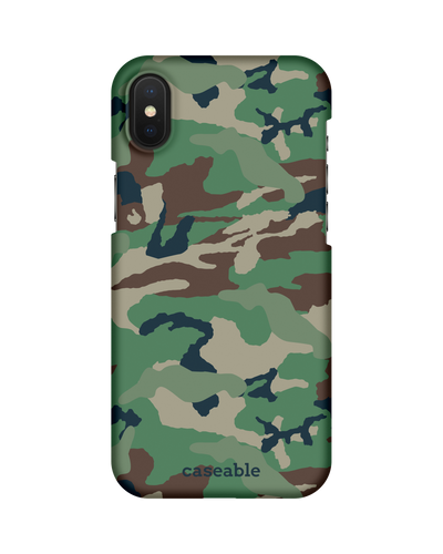 Green and Brown Camo Hard Shell Phone Case Apple iPhone X, Apple iPhone XS