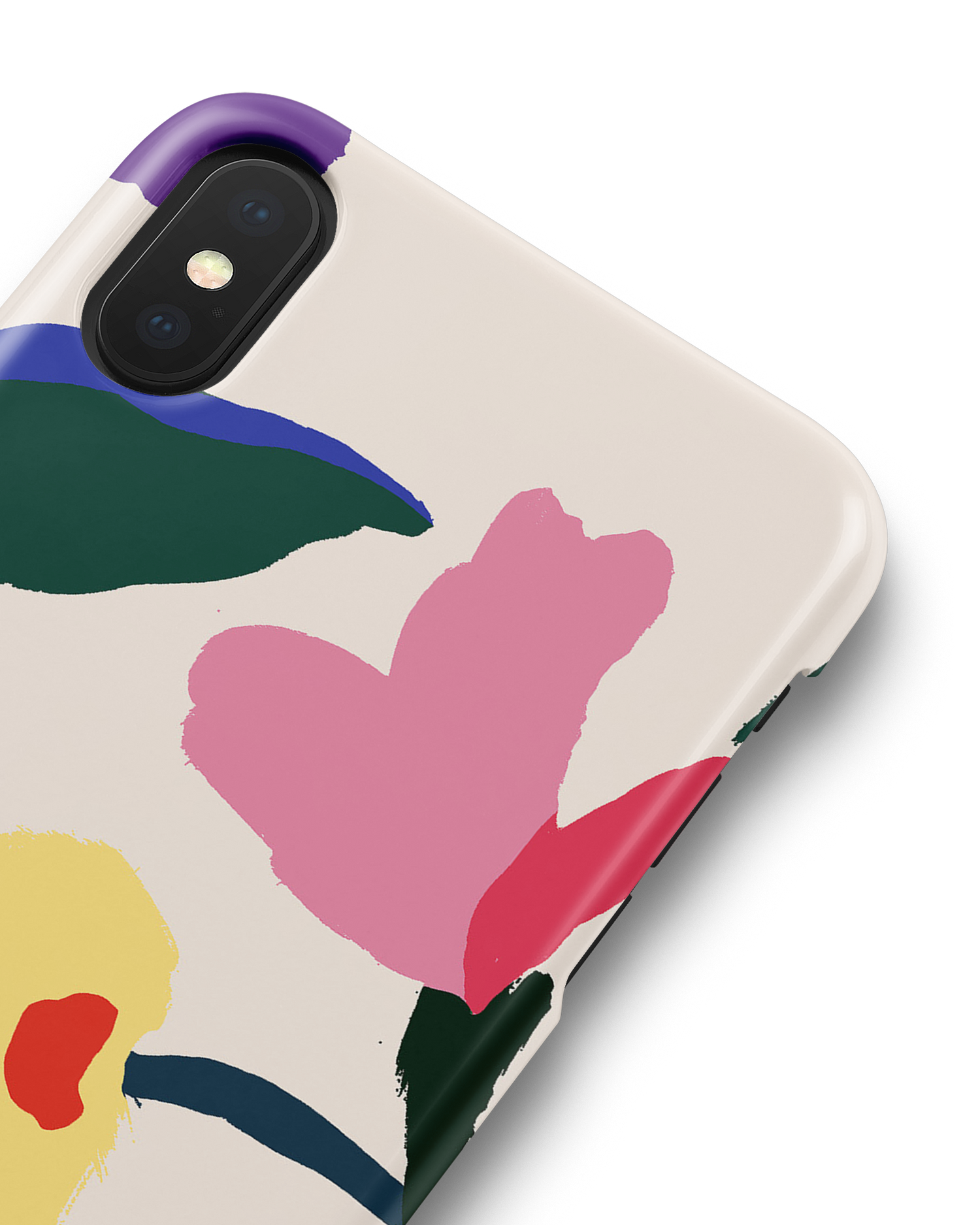 Handpainted Blooms Hard Shell Phone Case Apple iPhone X, Apple iPhone XS: Detail Shot