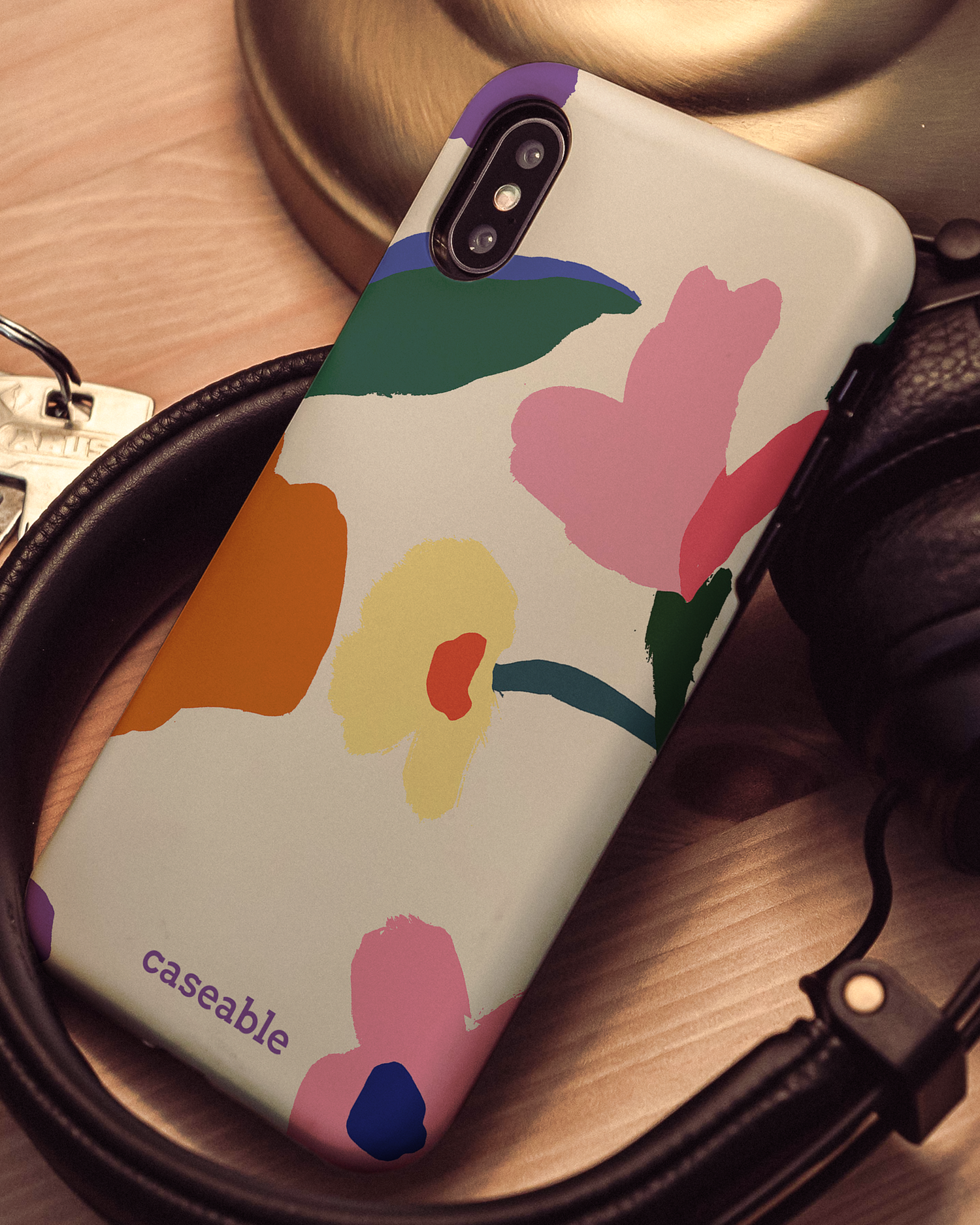 Handpainted Blooms Hard Shell Phone Case Apple iPhone X, Apple iPhone XS: Mood Shot