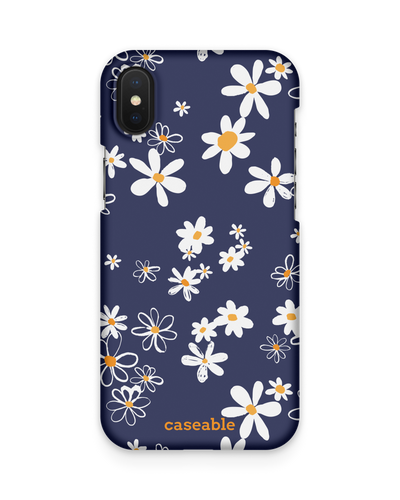 Navy Daisies Hard Shell Phone Case Apple iPhone X, Apple iPhone XS