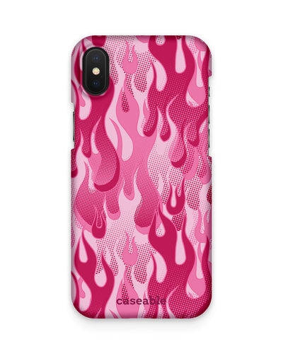 Pink Flames Hard Shell Phone Case Apple iPhone X, Apple iPhone XS