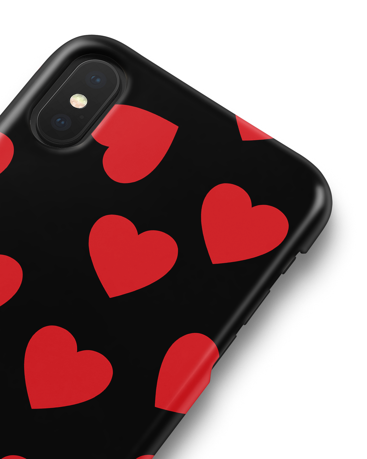 Repeating Hearts Hard Shell Phone Case Apple iPhone X, Apple iPhone XS: Detail Shot