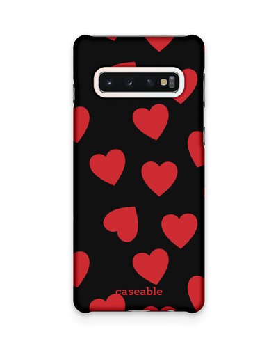 Repeating Hearts Hard Shell Phone Case Samsung Galaxy S10