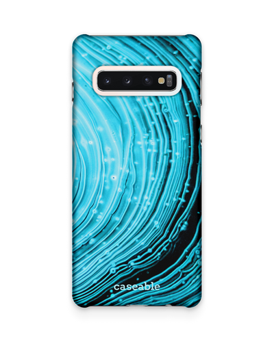 Turquoise Ripples Hard Shell Phone Case Samsung Galaxy S10
