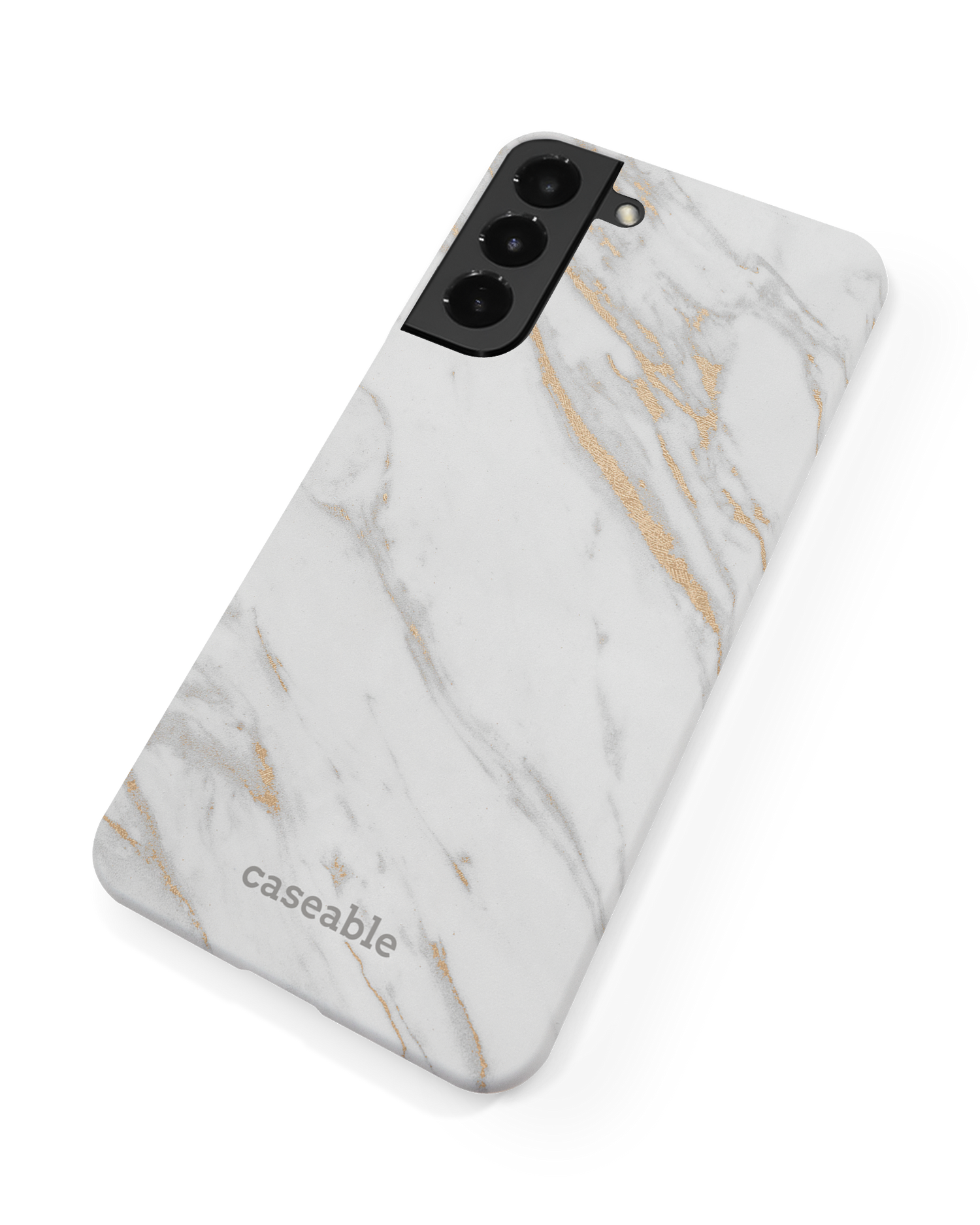 Gold Marble Elegance Hard Shell Phone Case Samsung Galaxy S22 5G: Back View