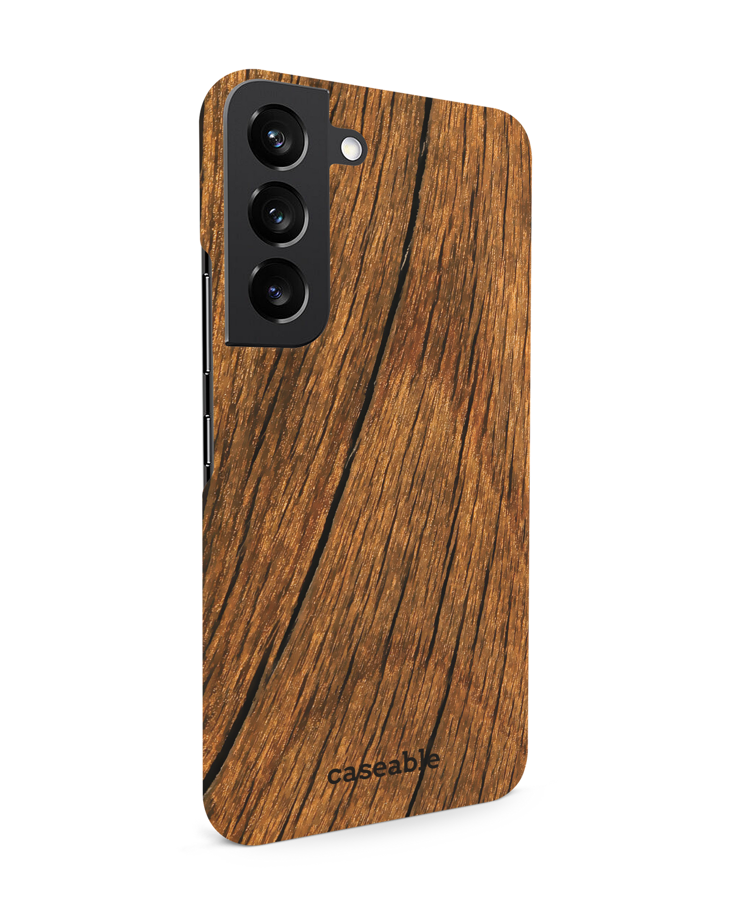 Wood Hard Shell Phone Case Samsung Galaxy S22 5G: View from the left side