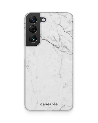 White Marble Hard Shell Phone Case Samsung Galaxy S22 5G