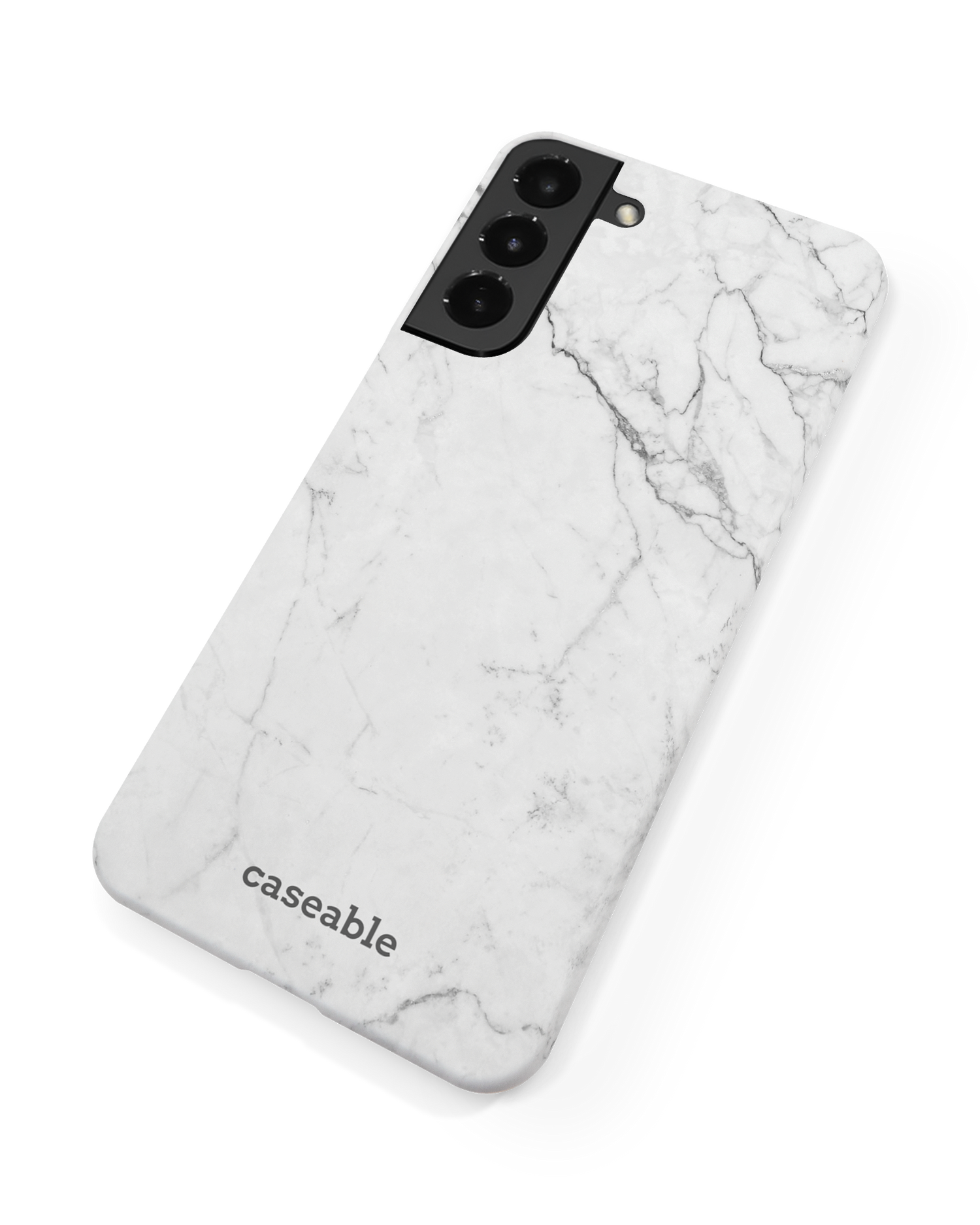 White Marble Hard Shell Phone Case Samsung Galaxy S22 5G: Back View