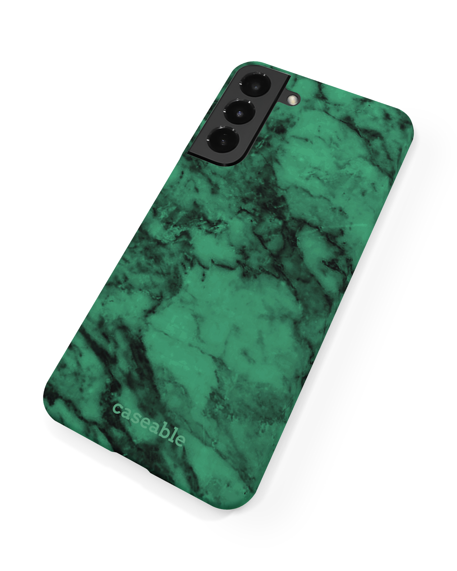 Green Marble Hard Shell Phone Case Samsung Galaxy S22 5G: Back View