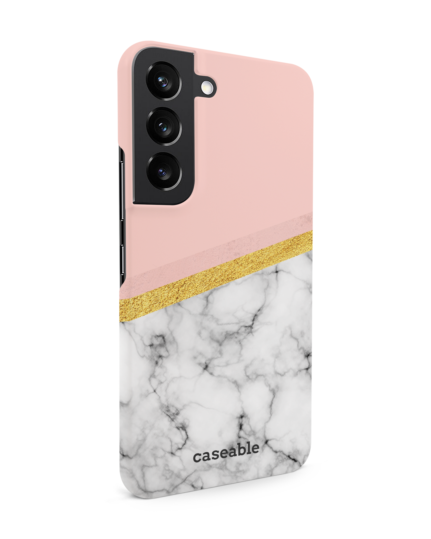 Marble Slice Hard Shell Phone Case Samsung Galaxy S22 5G: View from the left side
