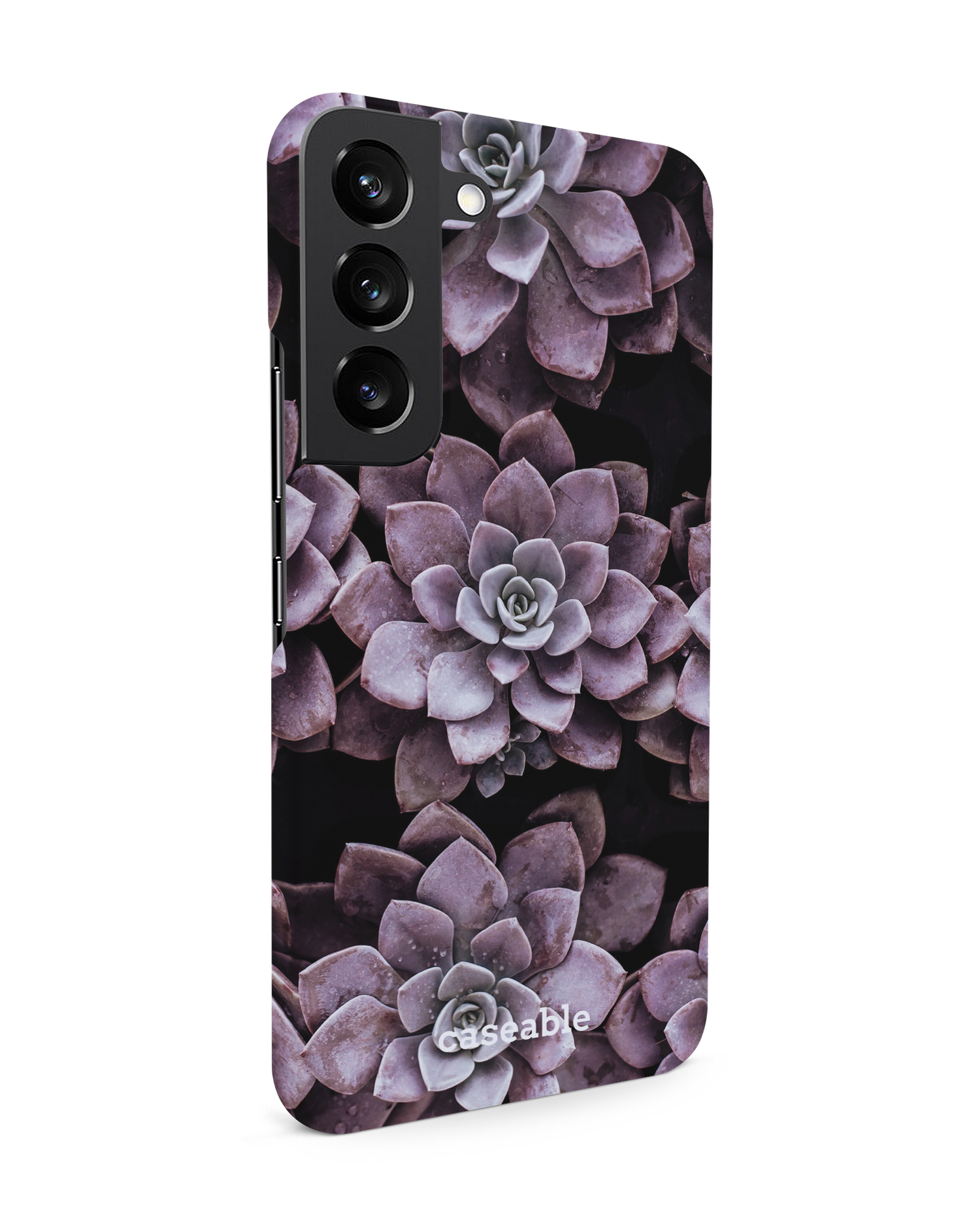 Purple Succulents Hard Shell Phone Case Samsung Galaxy S22 5G: View from the left side
