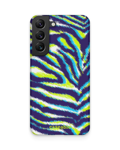 Neon Zebra Hard Shell Phone Case Samsung Galaxy S22 5G