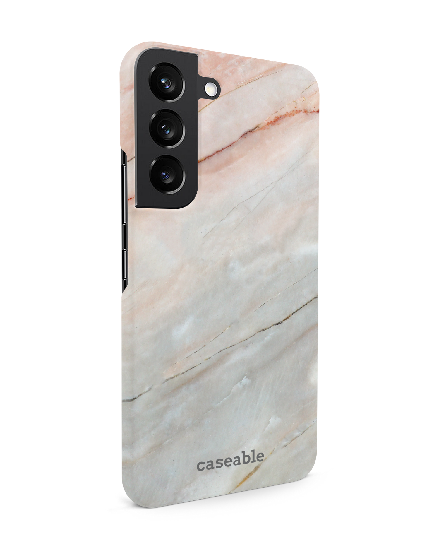 Mother of Pearl Marble Hard Shell Phone Case Samsung Galaxy S22 5G: View from the left side
