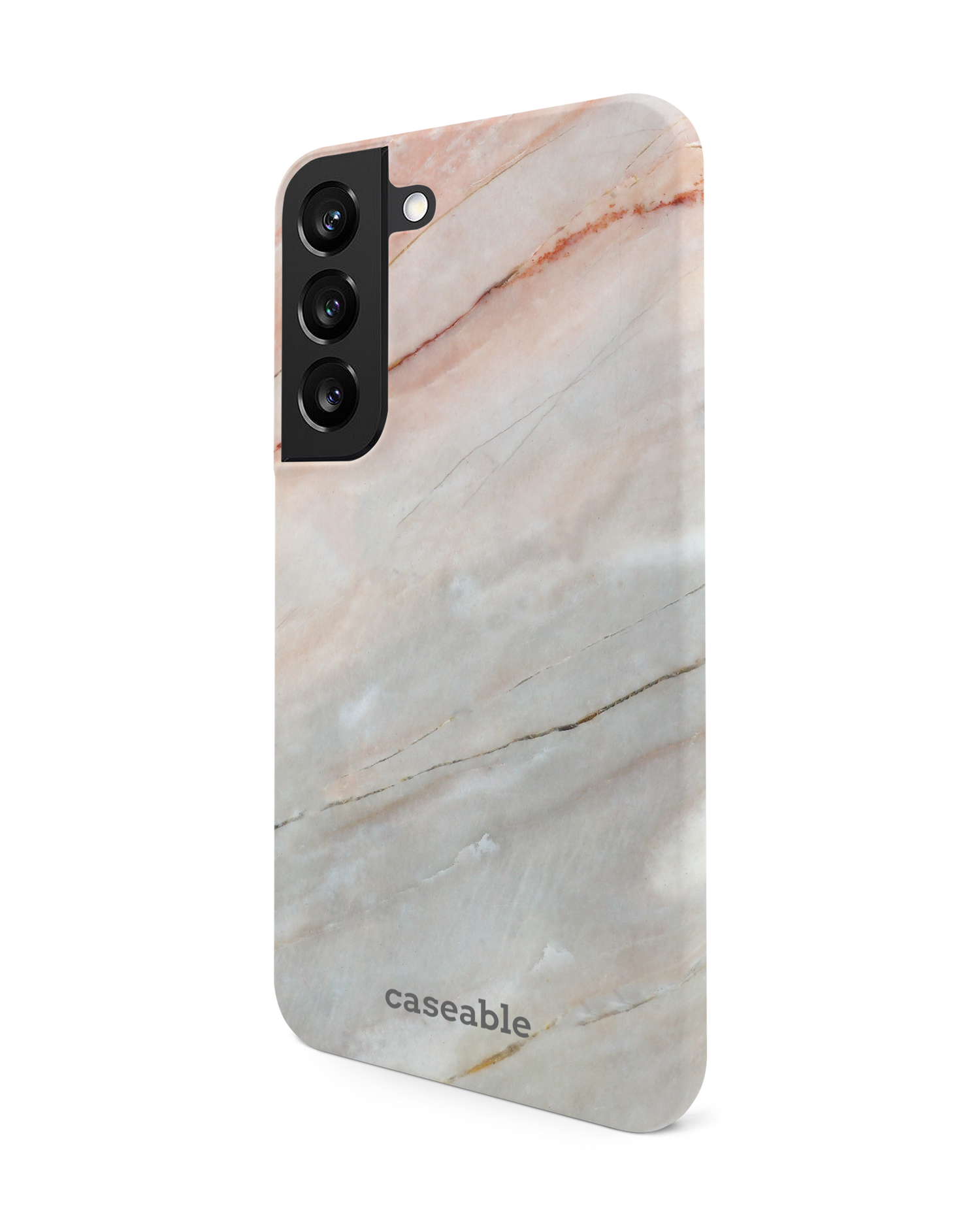 Mother of Pearl Marble Hard Shell Phone Case Samsung Galaxy S22 5G: View from the right side