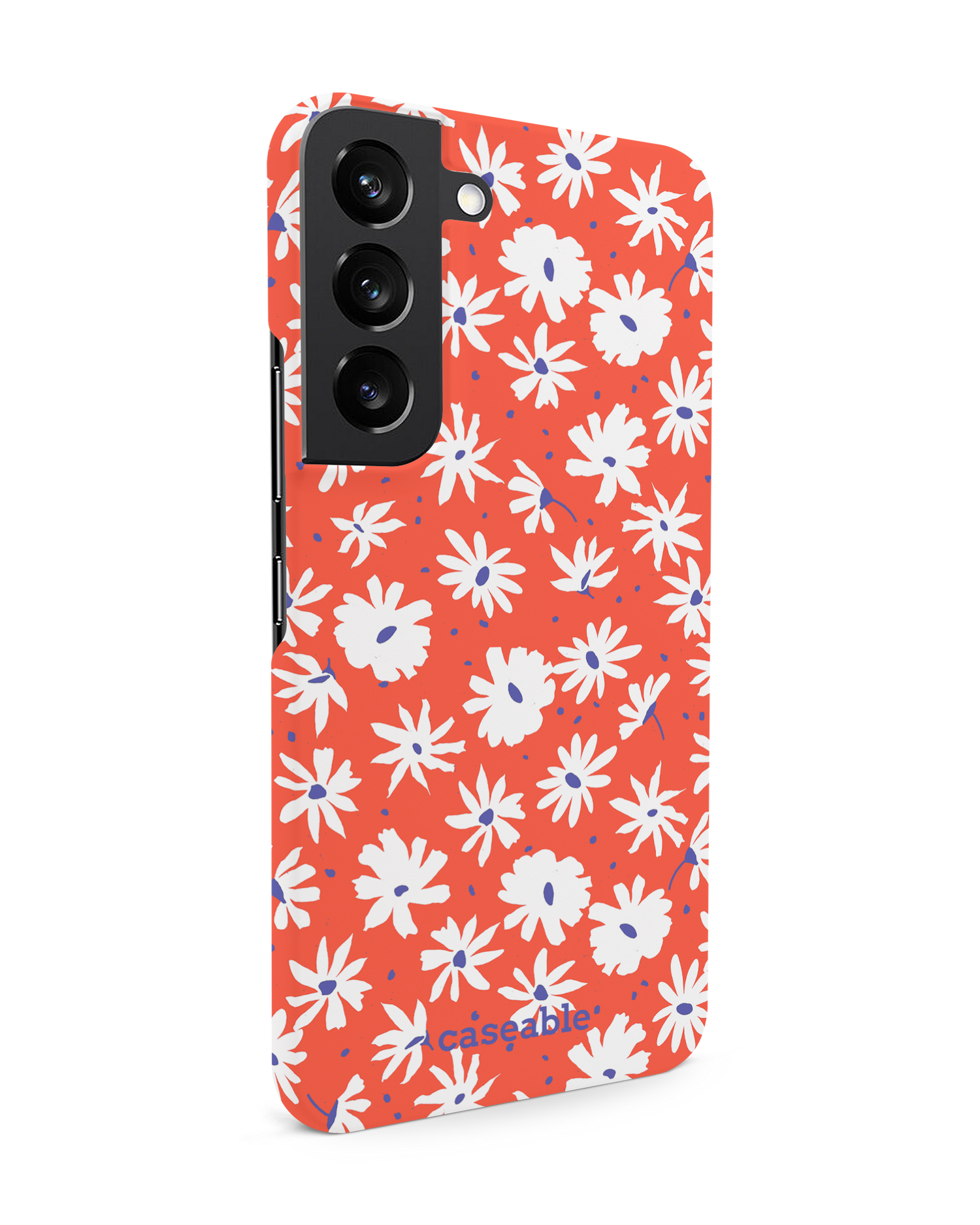 Retro Daisy Hard Shell Phone Case Samsung Galaxy S22 5G: View from the left side