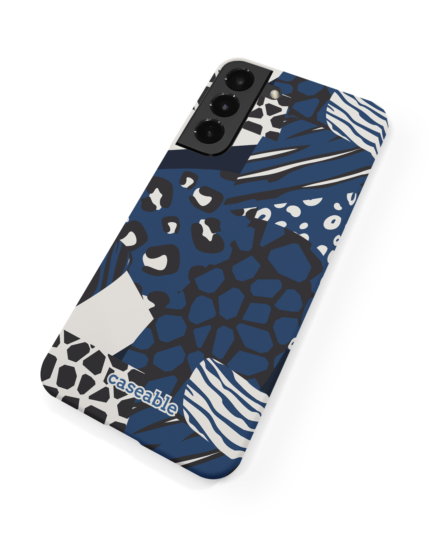 Animal Print Patchwork Hard Shell Phone Case Samsung Galaxy S22 5G: Back View