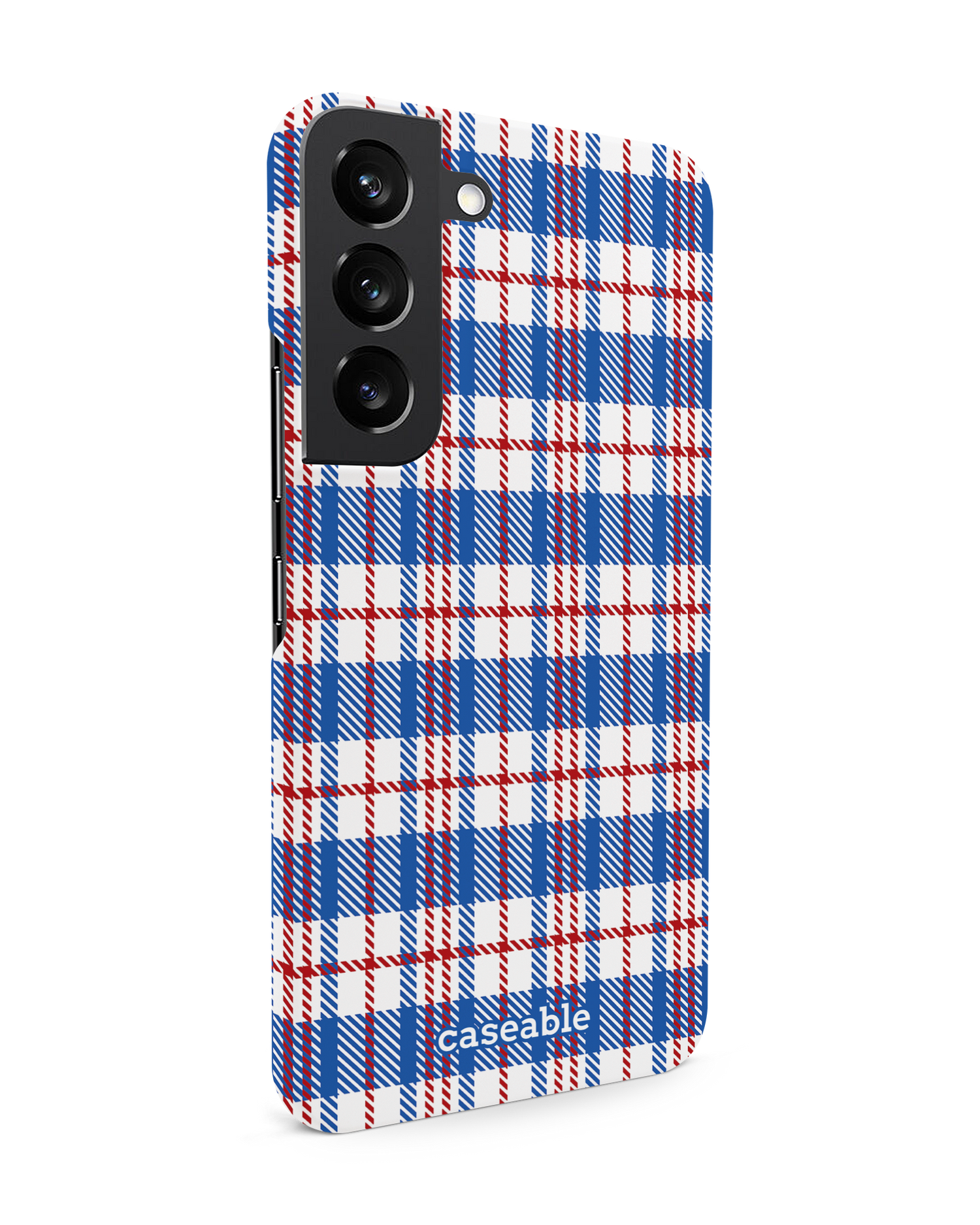 Plaid Market Bag Hard Shell Phone Case Samsung Galaxy S22 5G: View from the left side