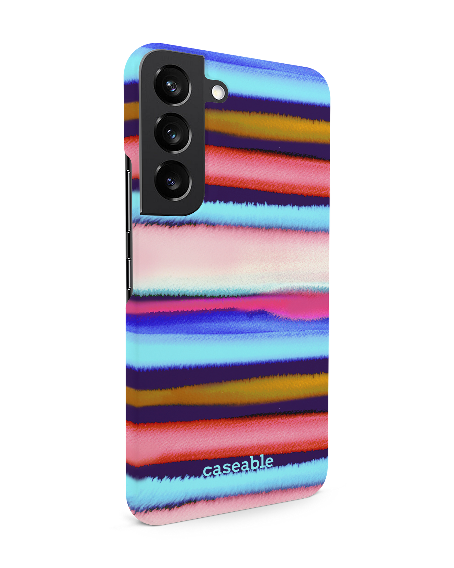 Watercolor Stripes Hard Shell Phone Case Samsung Galaxy S22 5G: View from the left side