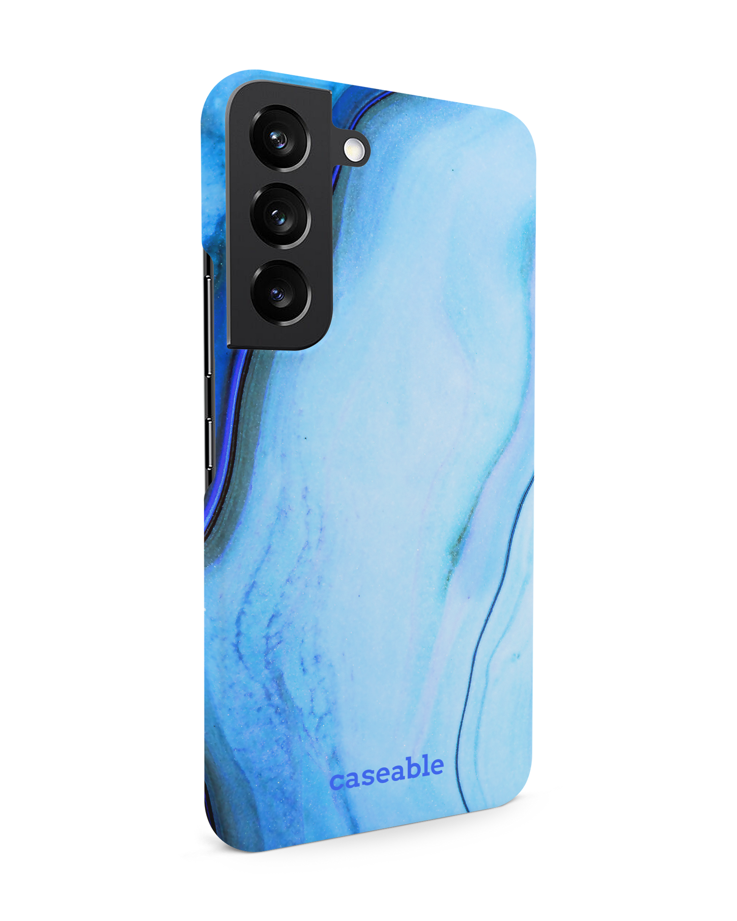 Cool Blues Hard Shell Phone Case Samsung Galaxy S22 5G: View from the left side