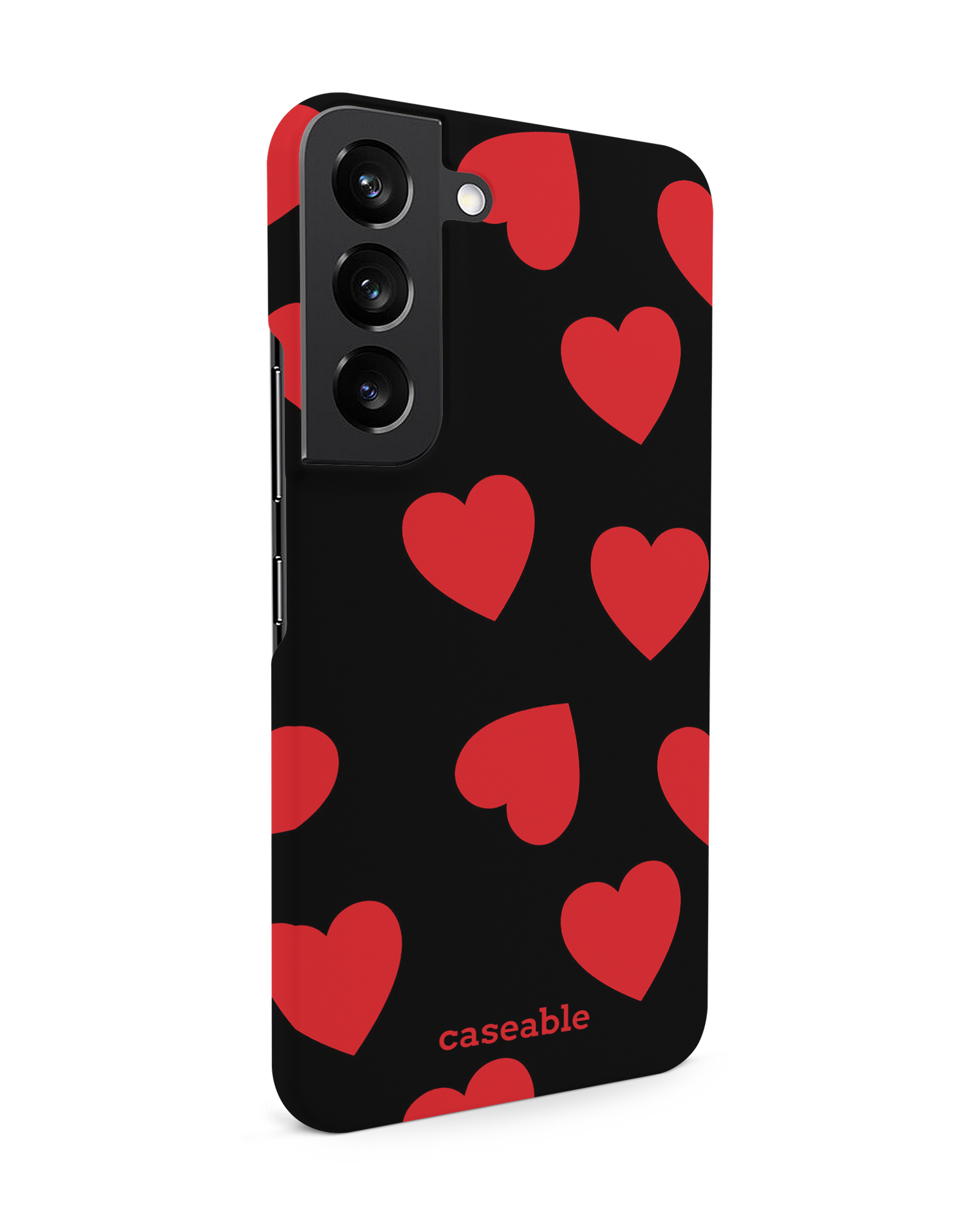 Repeating Hearts Hard Shell Phone Case Samsung Galaxy S22 5G: View from the left side