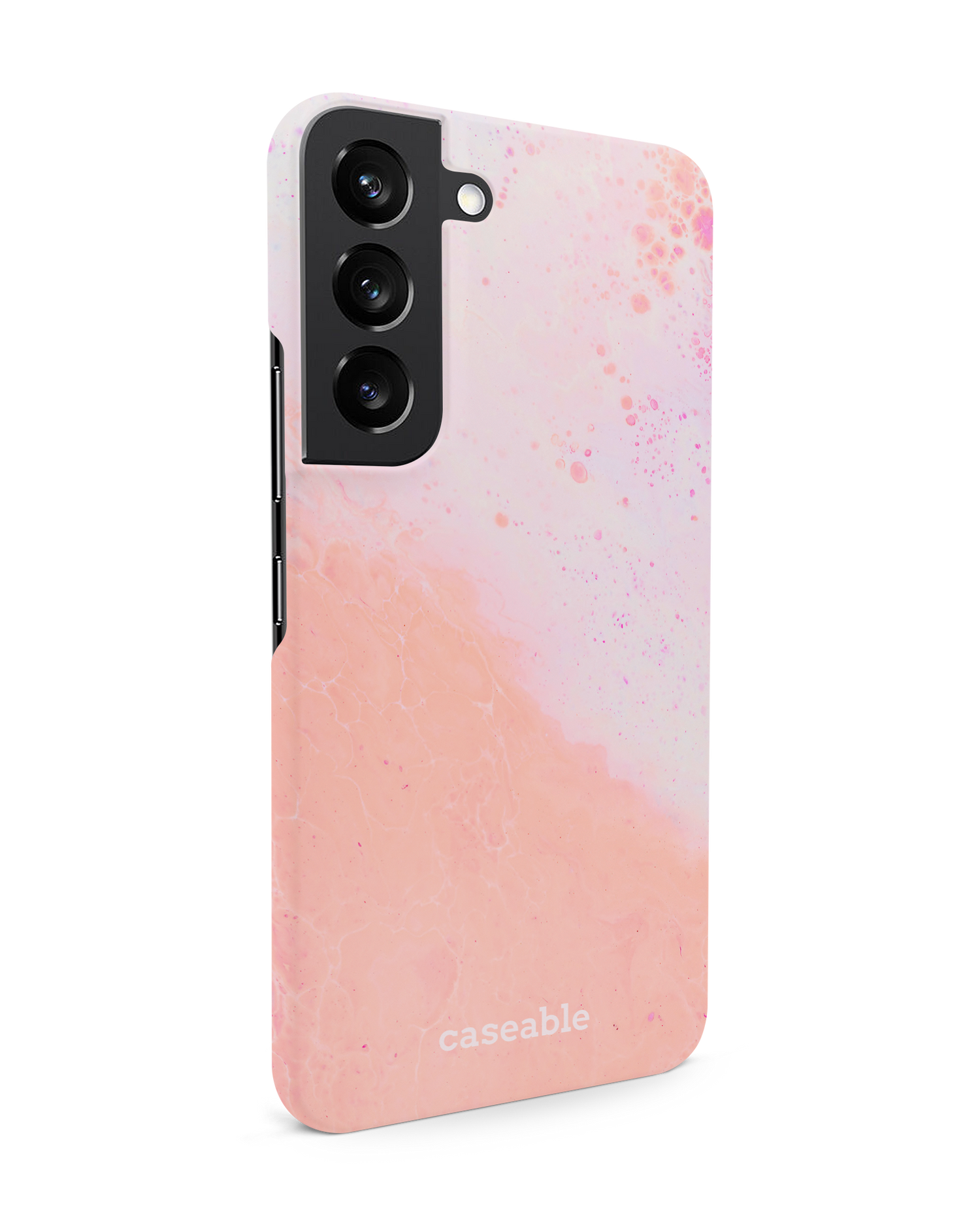 Peaches & Cream Marble Hard Shell Phone Case Samsung Galaxy S22 5G: View from the left side