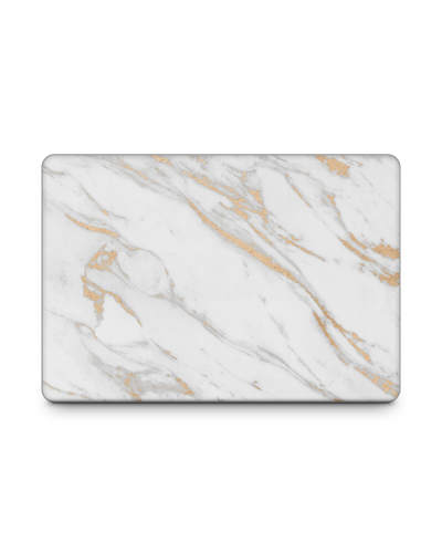 Gold Marble Elegance Laptop Skin for 15 inch Apple MacBooks: Front View