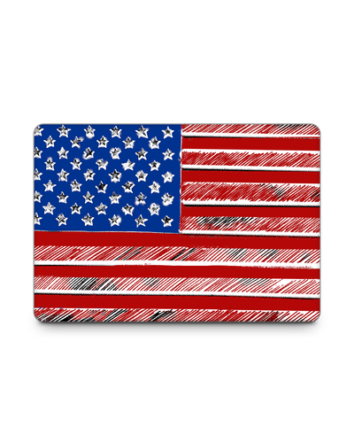 American Flag Color Laptop Skin for 15 inch Apple MacBooks: Front View