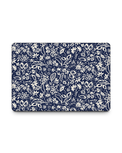 Ditsy Blue Paisley Laptop Skin for 15 inch Apple MacBooks: Front View