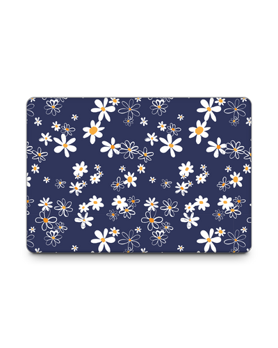 Navy Daisies Laptop Skin for 15 inch Apple MacBooks: Front View