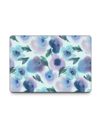 Watercolour Flowers Blue Laptop Skin for 15 inch Apple MacBooks: Front View