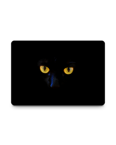 Black Cat Laptop Skin for 15 inch Apple MacBooks: Front View