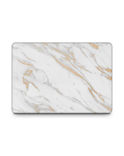Gold Marble Elegance Laptop Skin for 13 inch Apple MacBooks: Front View