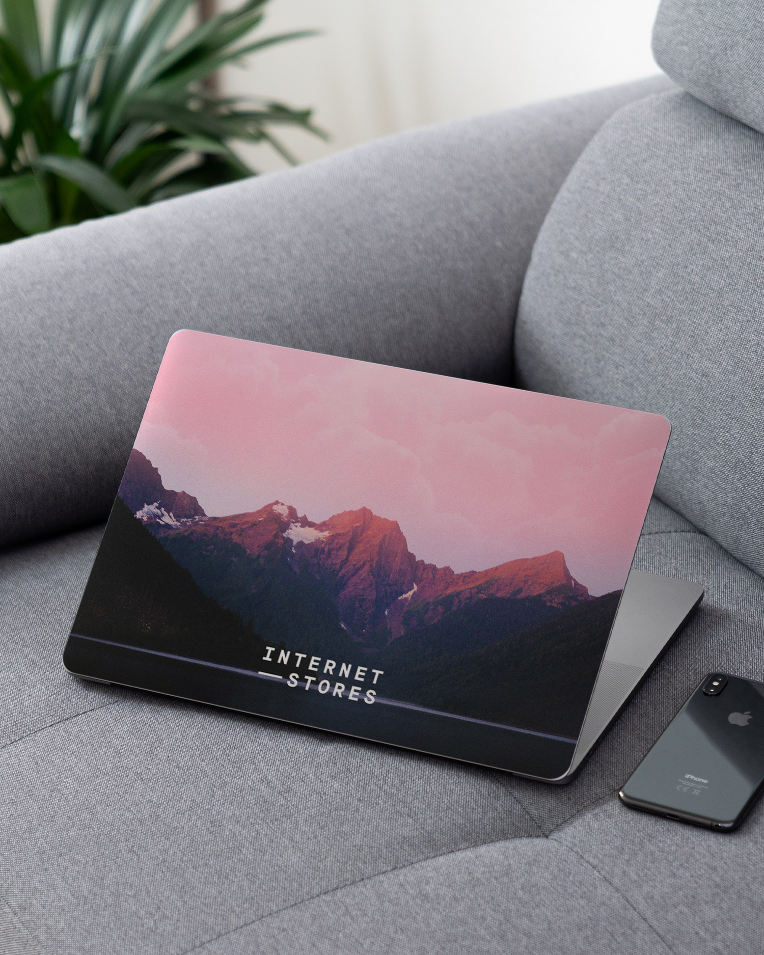 Lake Laptop Skin for 13 inch Apple MacBooks on a couch