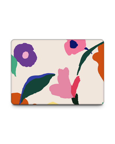 Handpainted Blooms Laptop Skin for 13 inch Apple MacBooks: Front View
