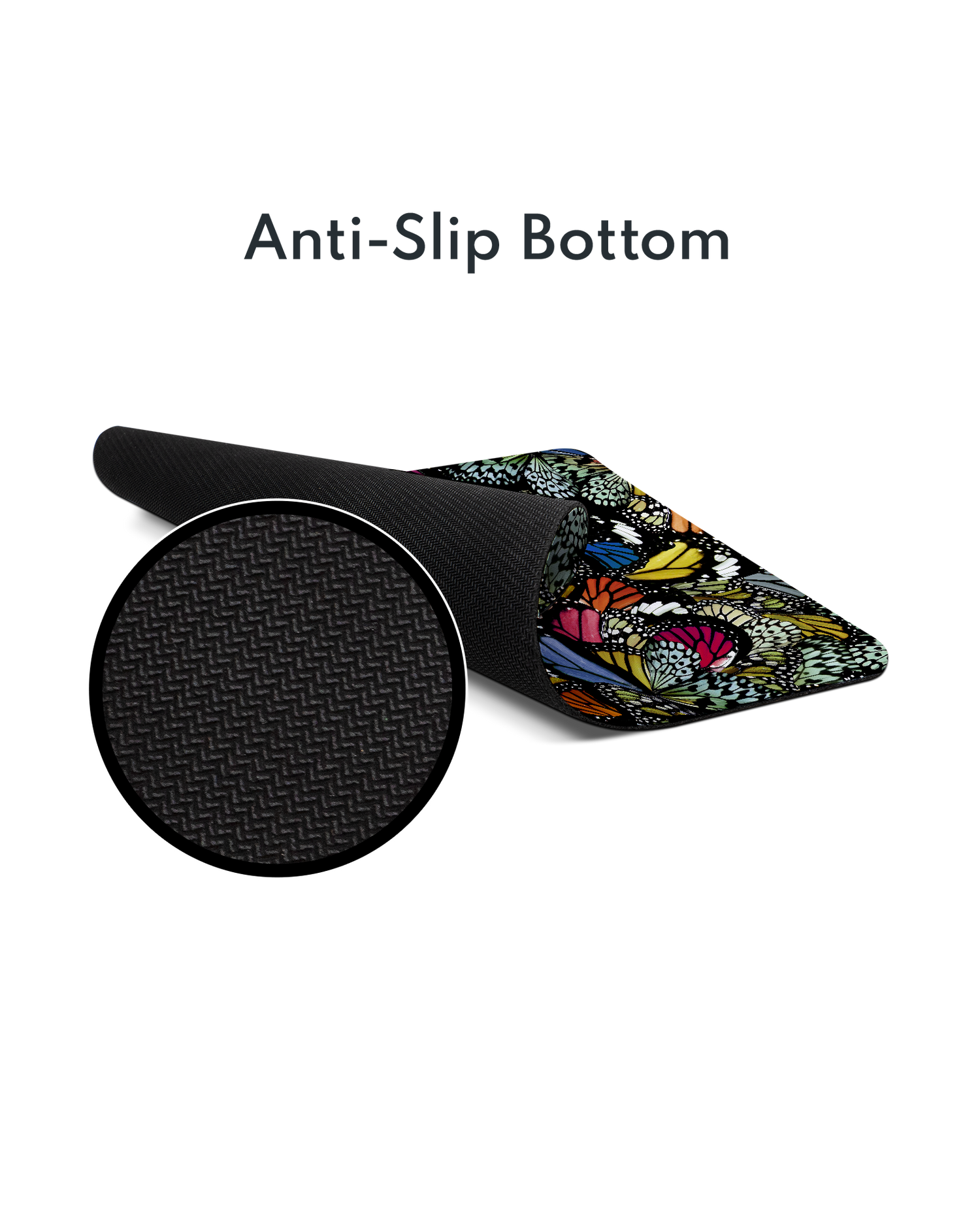 Psychedelic Butterflies Mouse Pad with Non-slip Underside