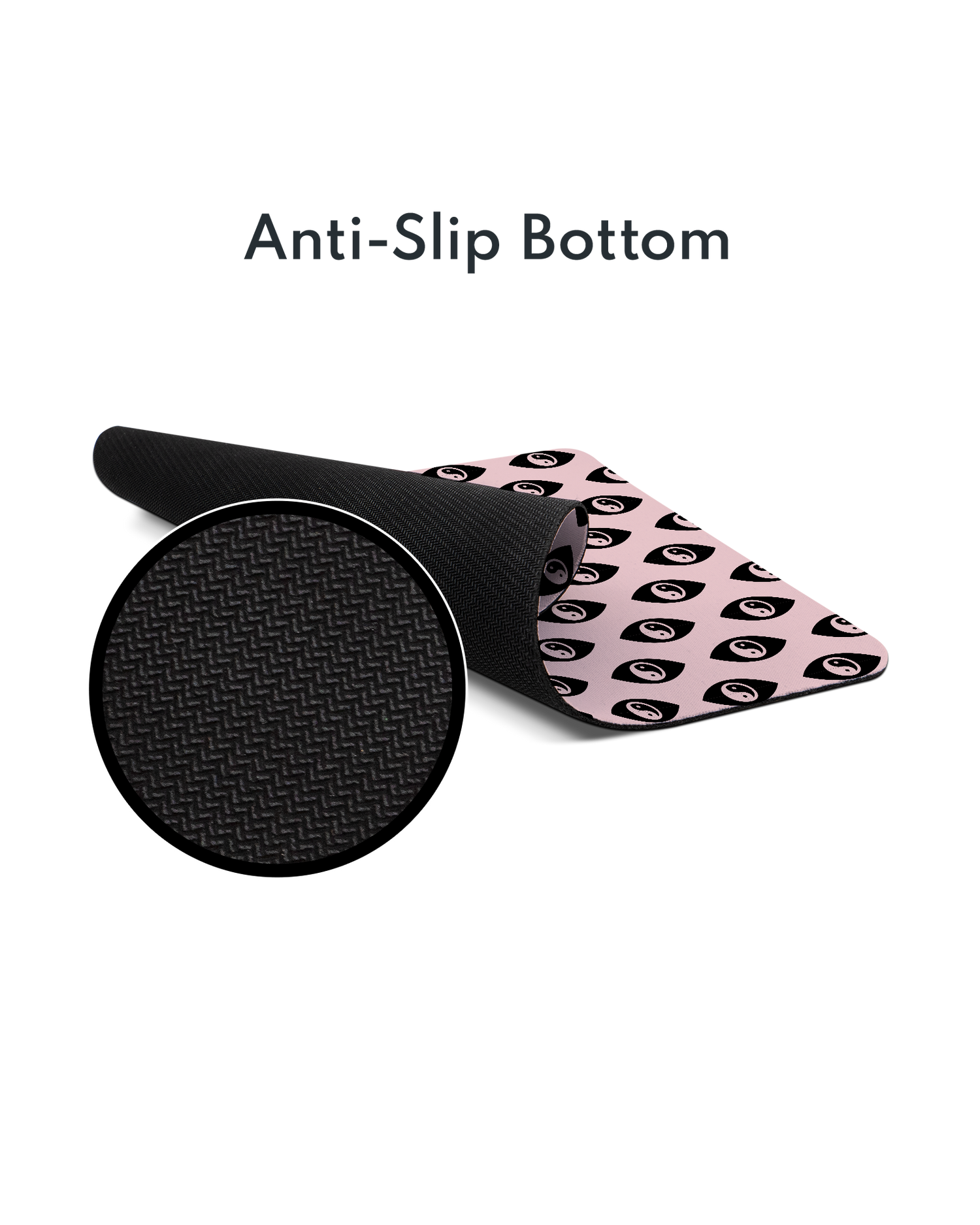 Yin Yang Repeat Mouse Pad with Non-slip Underside