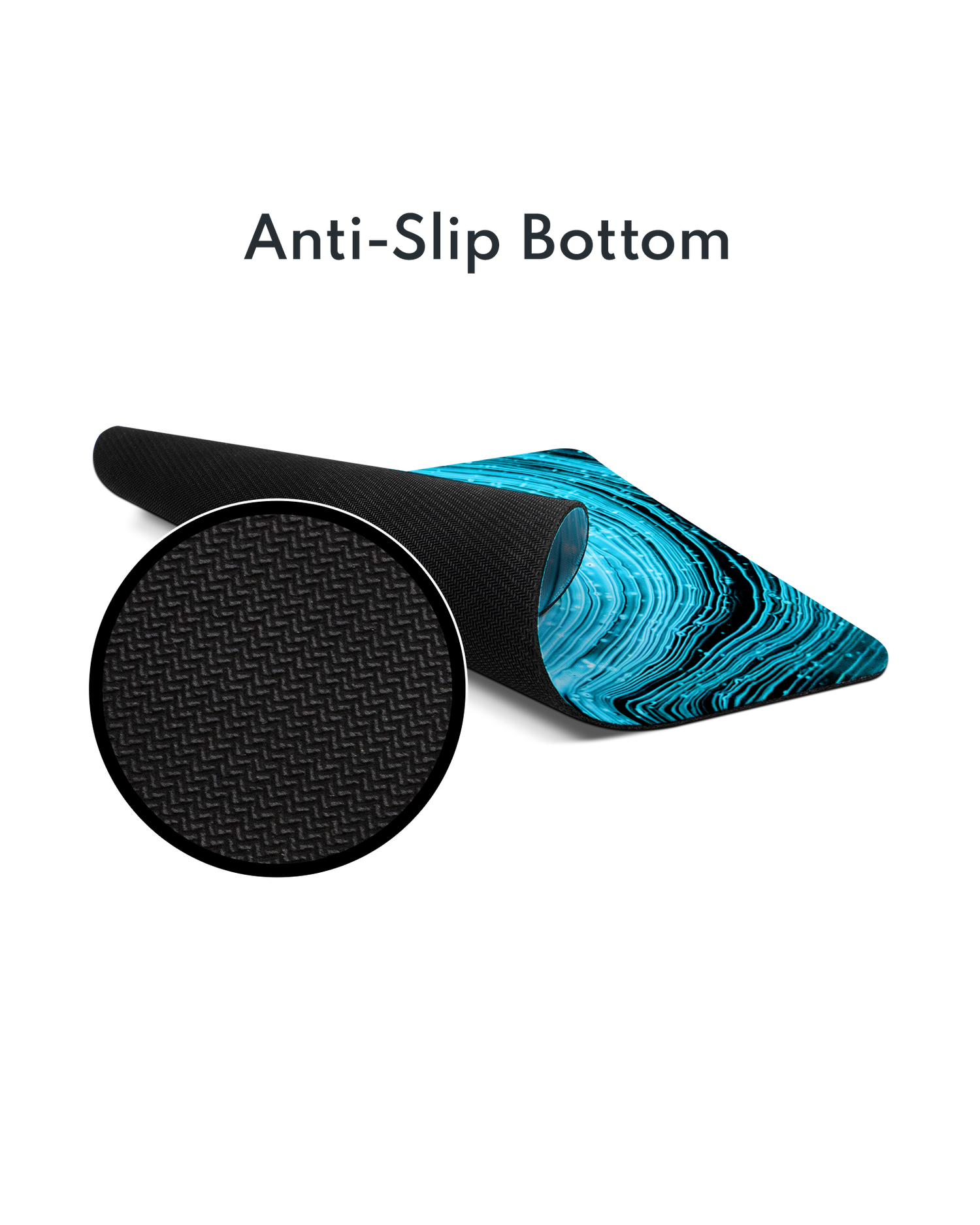 Turquoise Ripples Mouse Pad with Non-slip Underside