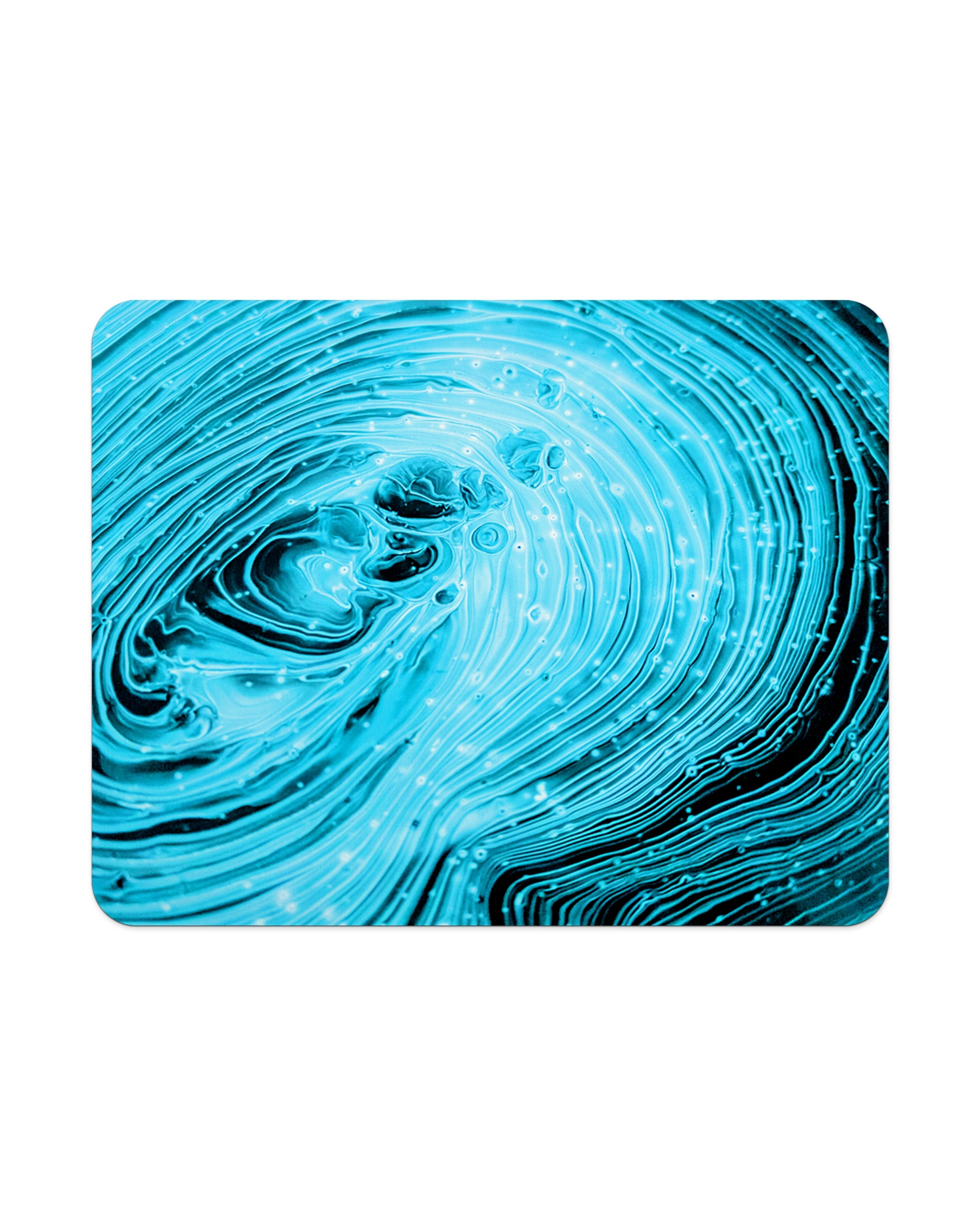 Turquoise Ripples Mouse Pad from Top