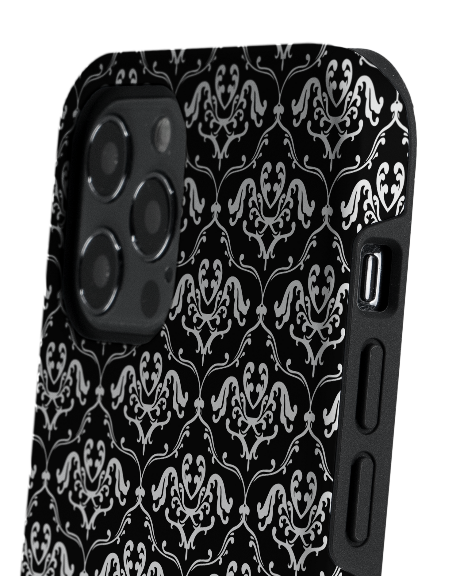 Black French Lillies Premium Phone Case Apple iPhone 12, Apple iPhone 12 Pro: Detail Shot 2