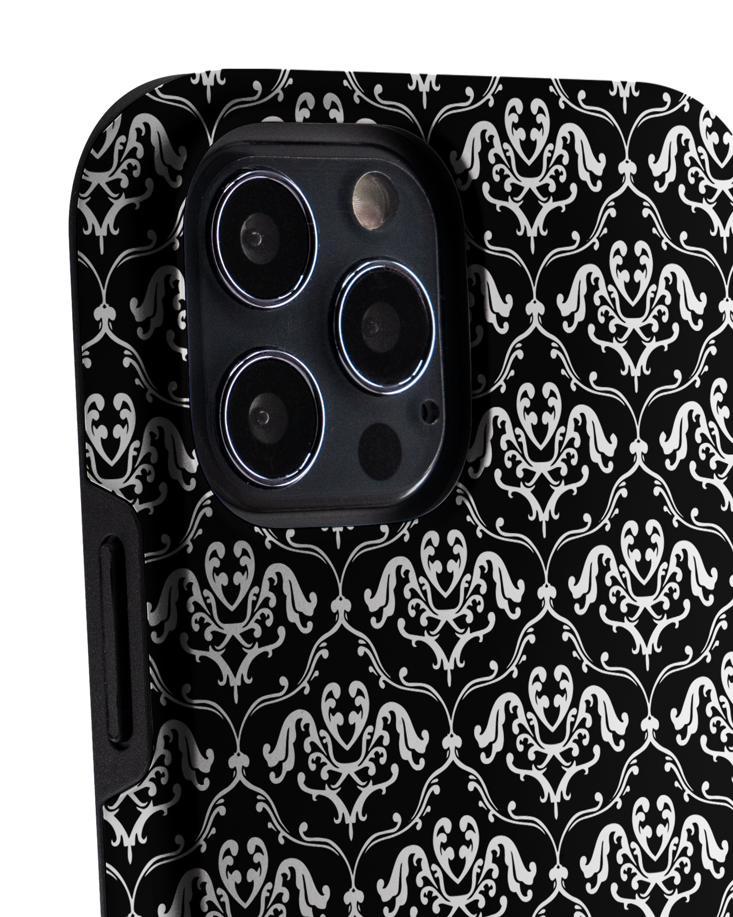 Black French Lillies Premium Phone Case Apple iPhone 12, Apple iPhone 12 Pro: Detail Shot 1