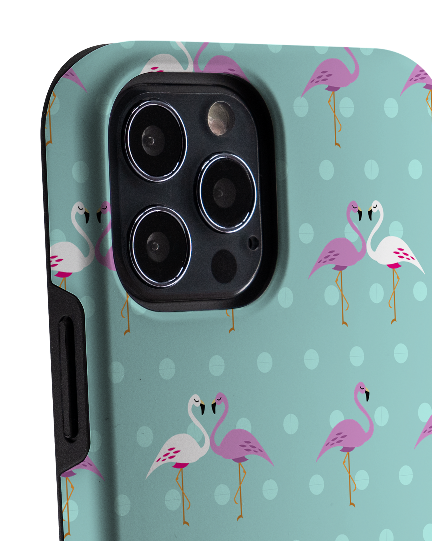Two Flamingos Premium Phone Case Apple iPhone 12, Apple iPhone 12 Pro: Detail Shot 1