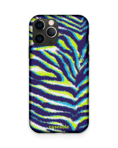 Neon Zebra Premium Phone Case Apple iPhone 12, Apple iPhone 12 Pro