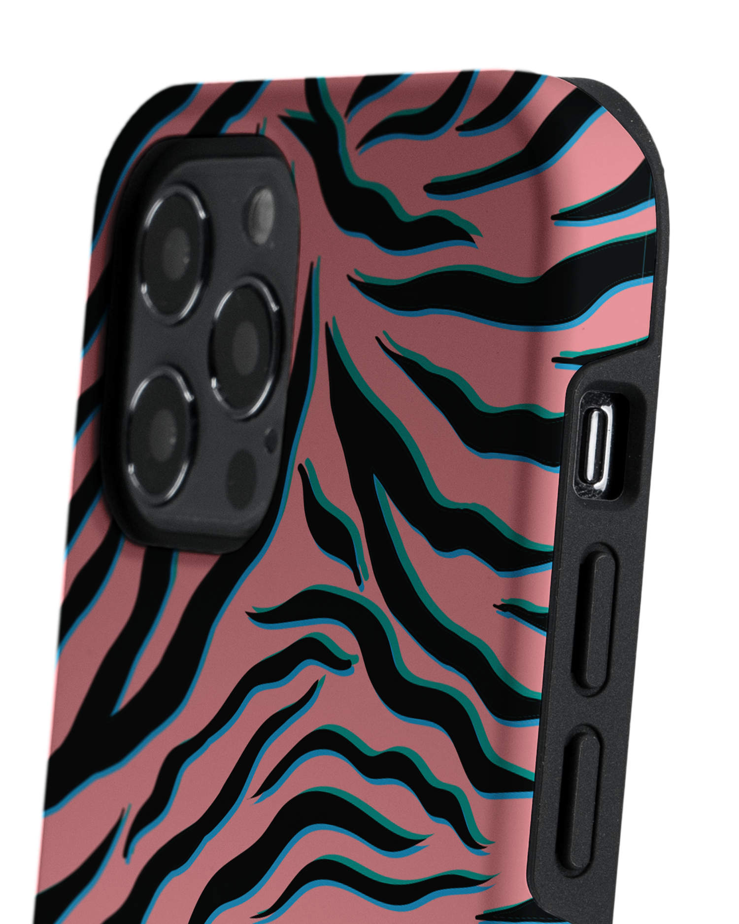 Pink Zebra Premium Phone Case Apple iPhone 12, Apple iPhone 12 Pro: Detail Shot 2