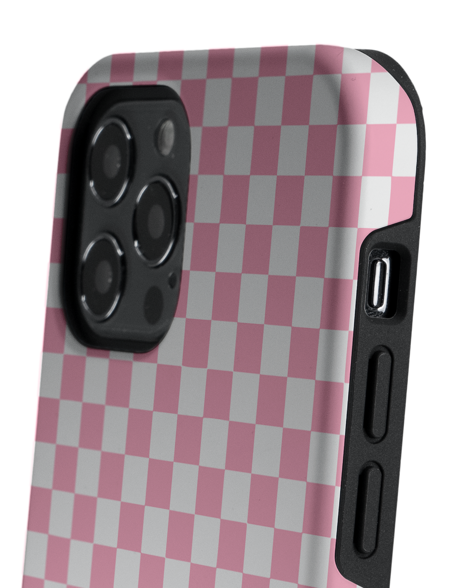 Pink Checkerboard Premium Phone Case Apple iPhone 12, Apple iPhone 12 Pro: Detail Shot 2