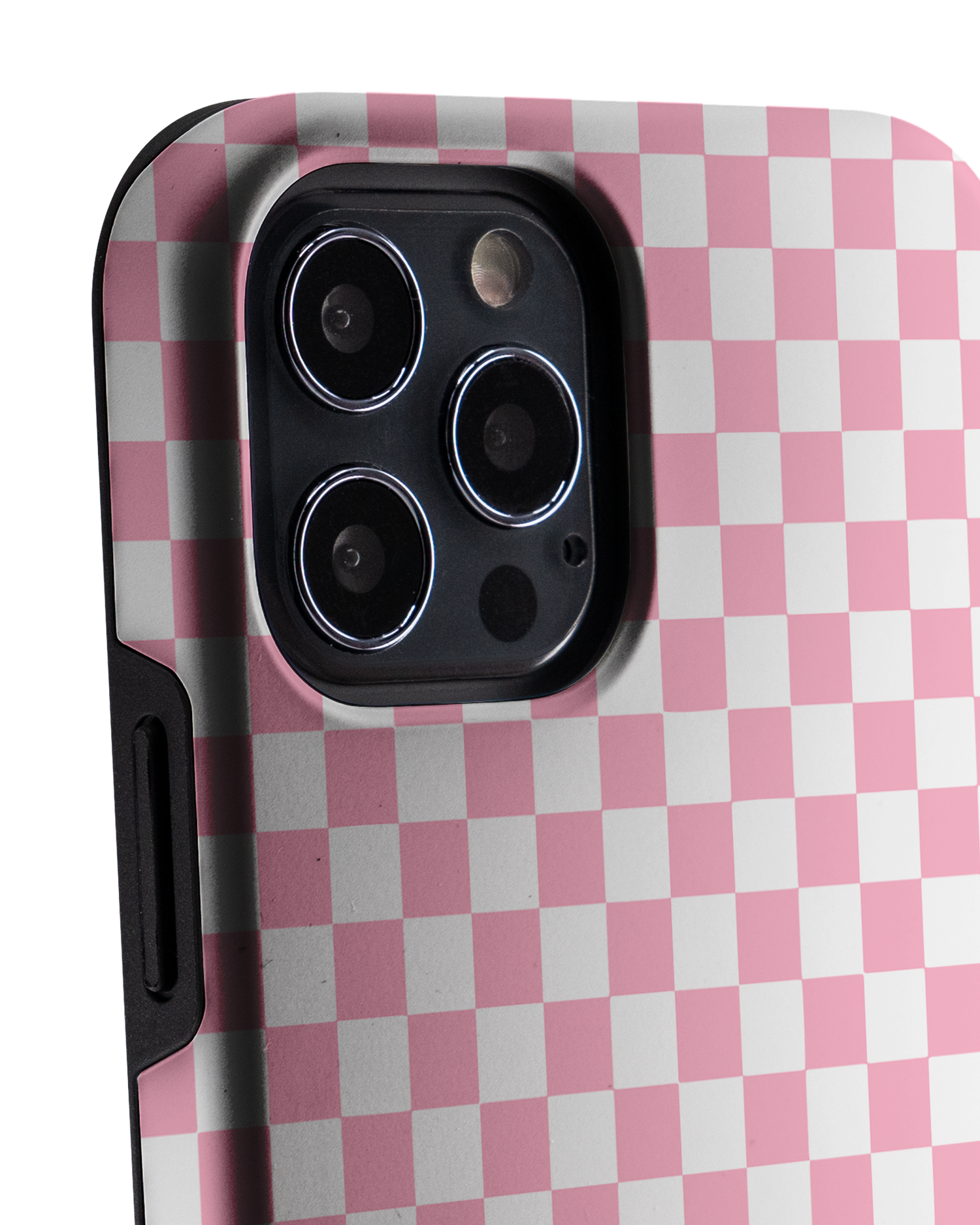 Pink Checkerboard Premium Phone Case Apple iPhone 12, Apple iPhone 12 Pro: Detail Shot 1