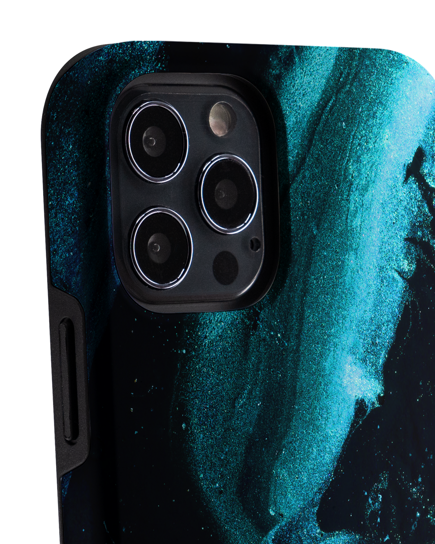 Deep Turquoise Sparkle Premium Phone Case Apple iPhone 12, Apple iPhone 12 Pro: Detail Shot 1